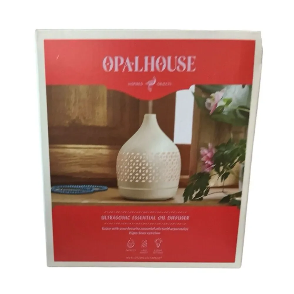 Opalhouse Ultrasonic Essential Oil Diffuser 300mL 2 Mist Modes 6 LEDs READ